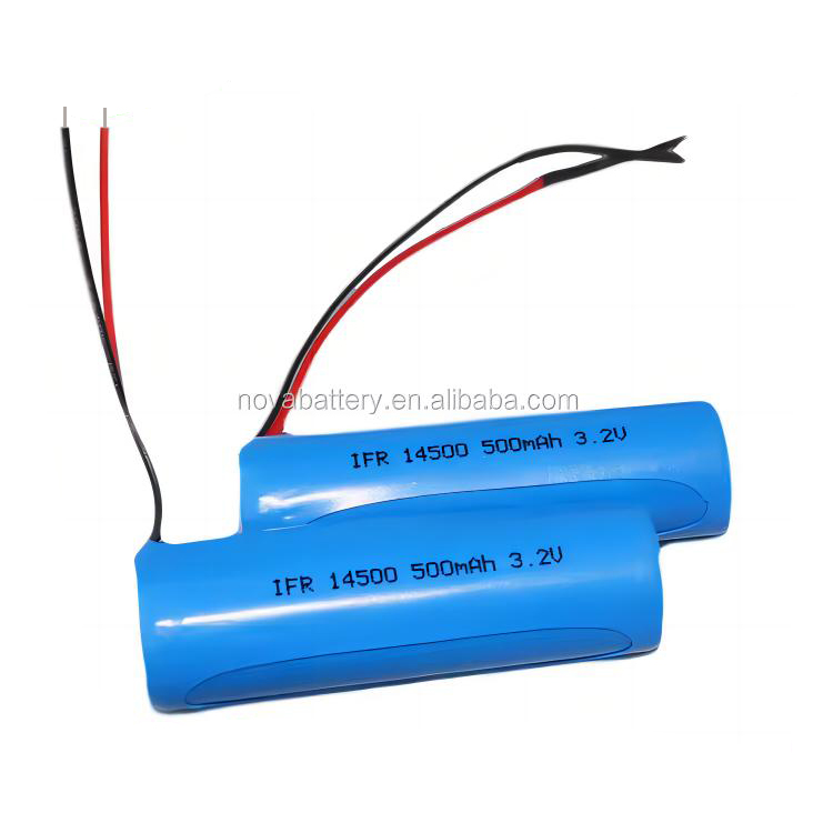 High quality 3.2V 300mAh 500mAh 600mAh IFR 14500 LiFePO4 battery round lithium battery