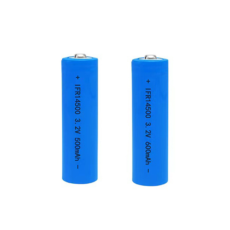 High quality 3.2V 300mAh 500mAh 600mAh IFR 14500 LiFePO4 battery round lithium battery