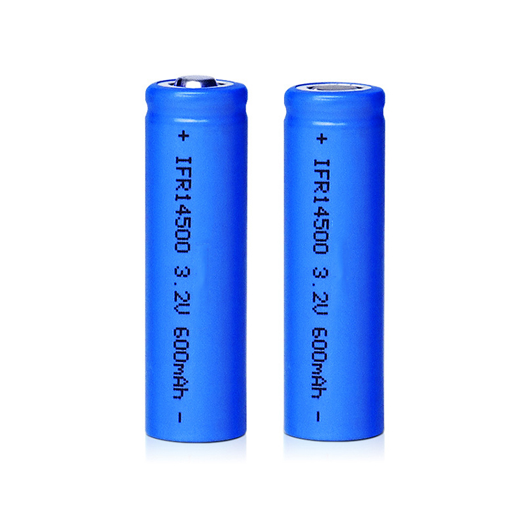 High quality 3.2V 300mAh 500mAh 600mAh IFR 14500 LiFePO4 battery round lithium battery