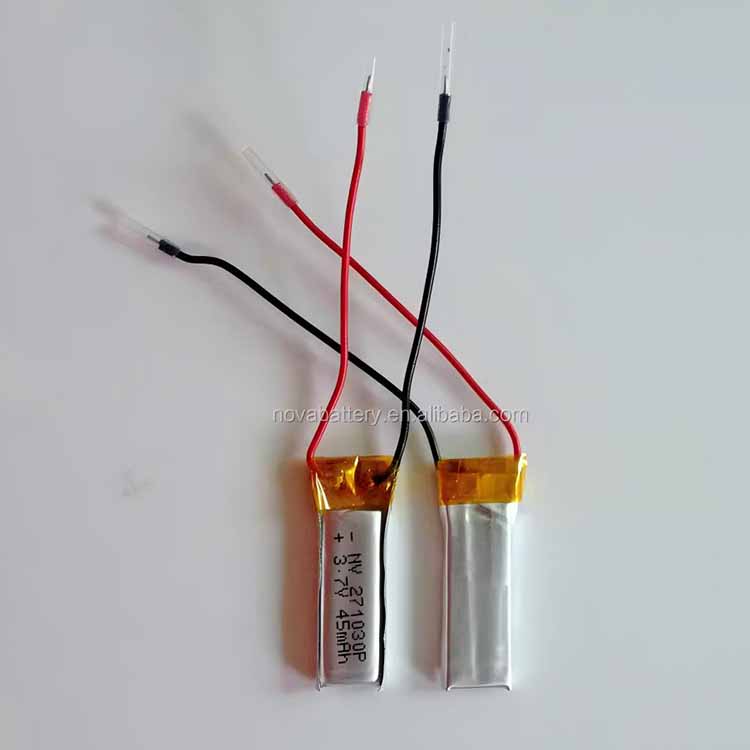 271030 smallest slim lithium polymer battery 3.7v 45mAh 50mAh 20C high discharge rate lipo battery 300930